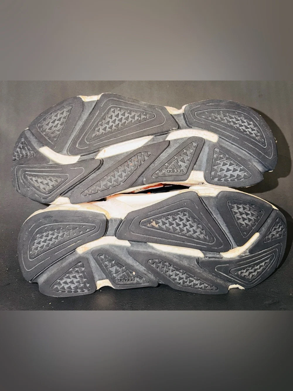 adidas White, Black & Coral Mesh Athletic Sneakers